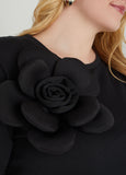 Mesh Paneled Rosette Tee