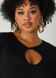 Twisted Keyhole Ribbed Top