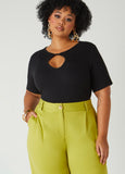 Twisted Keyhole Ribbed Top