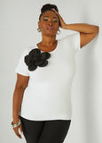 Plus Size Rosette Jersey Tee