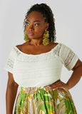 Ruffle Trimmed Lace Top