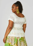 Ruffle Trimmed Lace Top