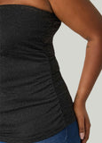 Ruched Metallic Tube Top