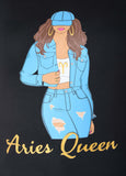 Metallic Aries Queen Graphic Tee
