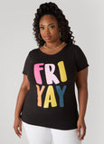 Plus Size FRIYAY Graphic Tee Plus Size T Shirt Plus Size Top