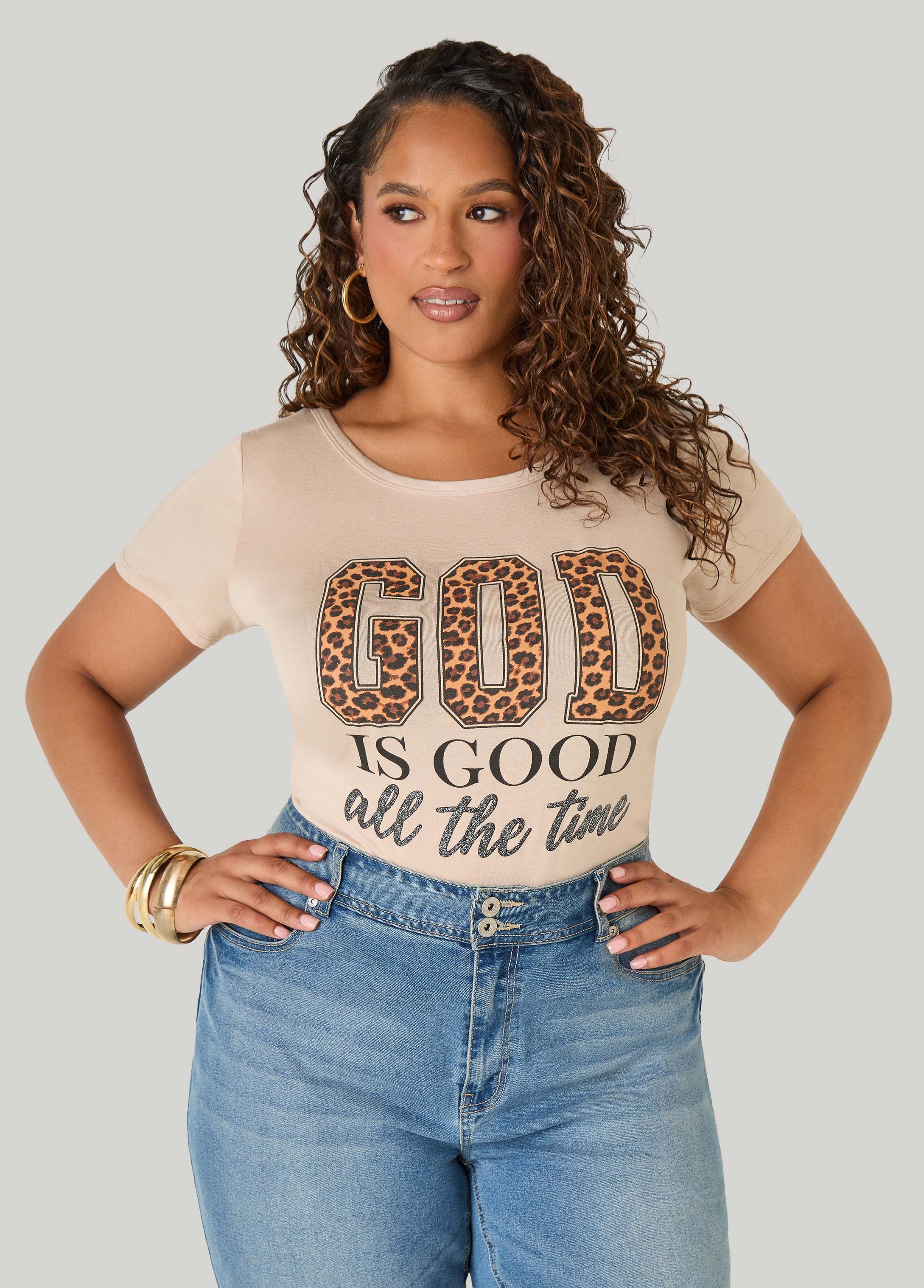 God Is Good Glittered Graphic Tee