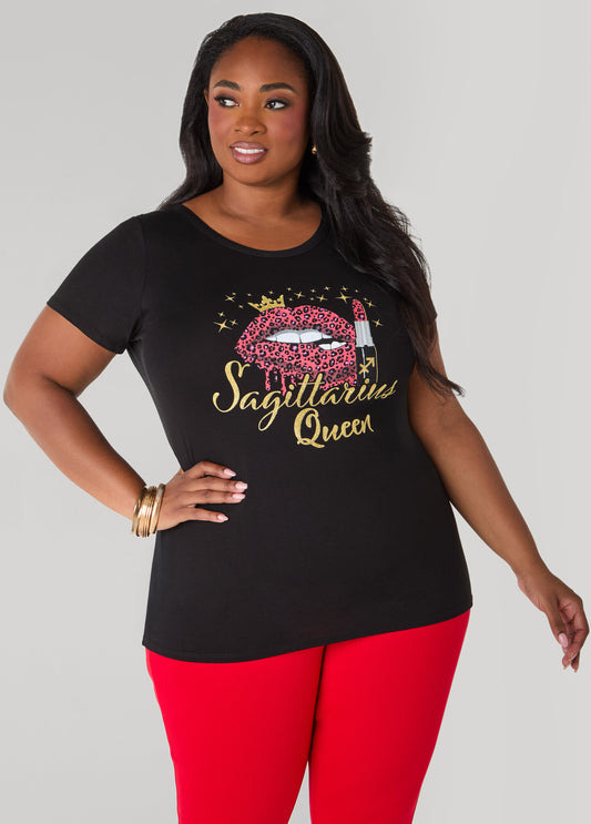 Plus Size Sagittarius Queen Graphic Tee