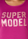 Super Model Glittered Graphic Tee