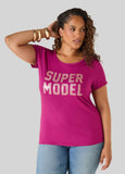 Super Model Glittered Graphic Tee