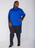 Faux Leather Paneled Hi Low Tunic
