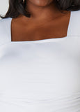 Ruched Square Neck Top