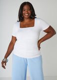 Ruched Square Neck Top