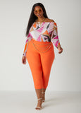Off The Shoulder Abstract Mesh Top