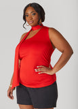 One Shoulder Scarf Neck Top