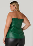 Faux Leather Tube Top