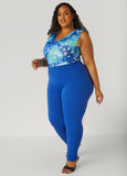 Cowl Neck Abstract Mesh Top