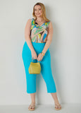 Cowl Neck Abstract Mesh Top