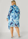 Open Front Watercolor Mesh Duster