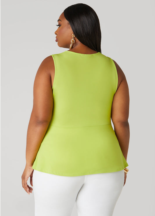 Tie Front Peplum Top