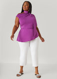 Tie Neck Peplum Top