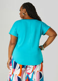Satin Trimmed French Terry Tee