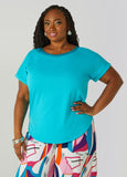 Satin Trimmed French Terry Tee