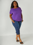 Satin Trimmed French Terry Tee