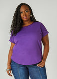 Satin Trimmed French Terry Tee