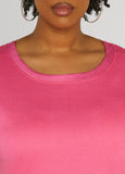 Satin Trimmed French Terry Tee