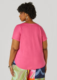 Satin Trimmed French Terry Tee