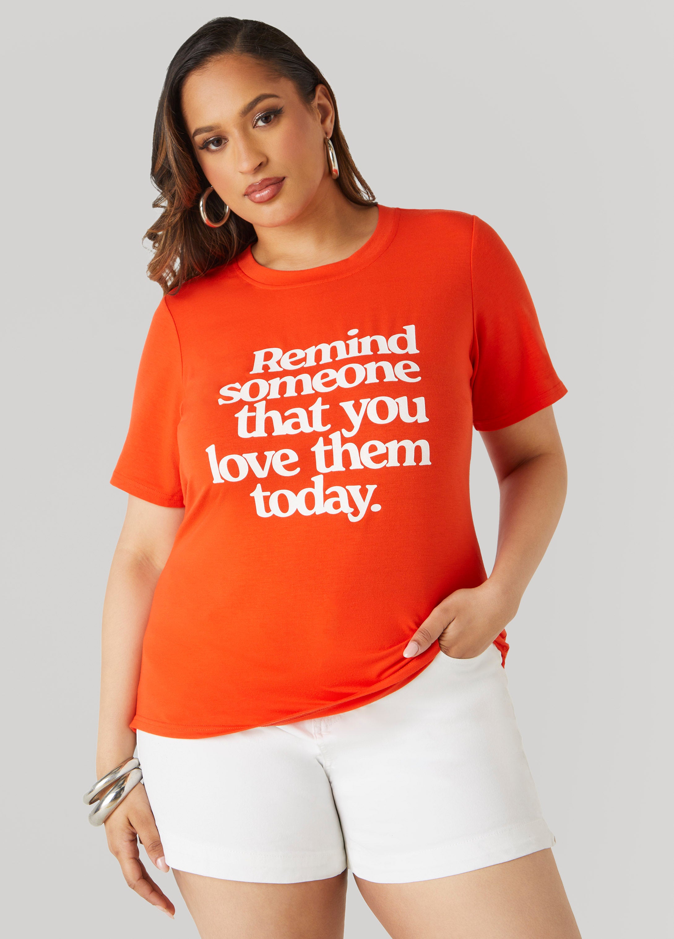 Plus Size Remind Someone Graphic Tee