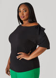 Bow Embellished One Shoulder Top