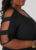 Cutout Sleeve Jersey Top