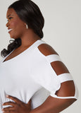 Cutout Sleeve Jersey Top