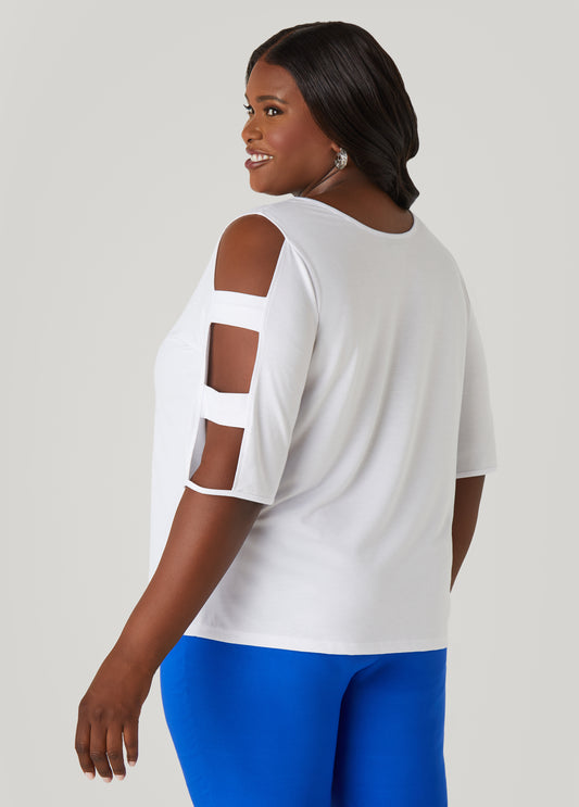 Cutout Sleeve Jersey Top