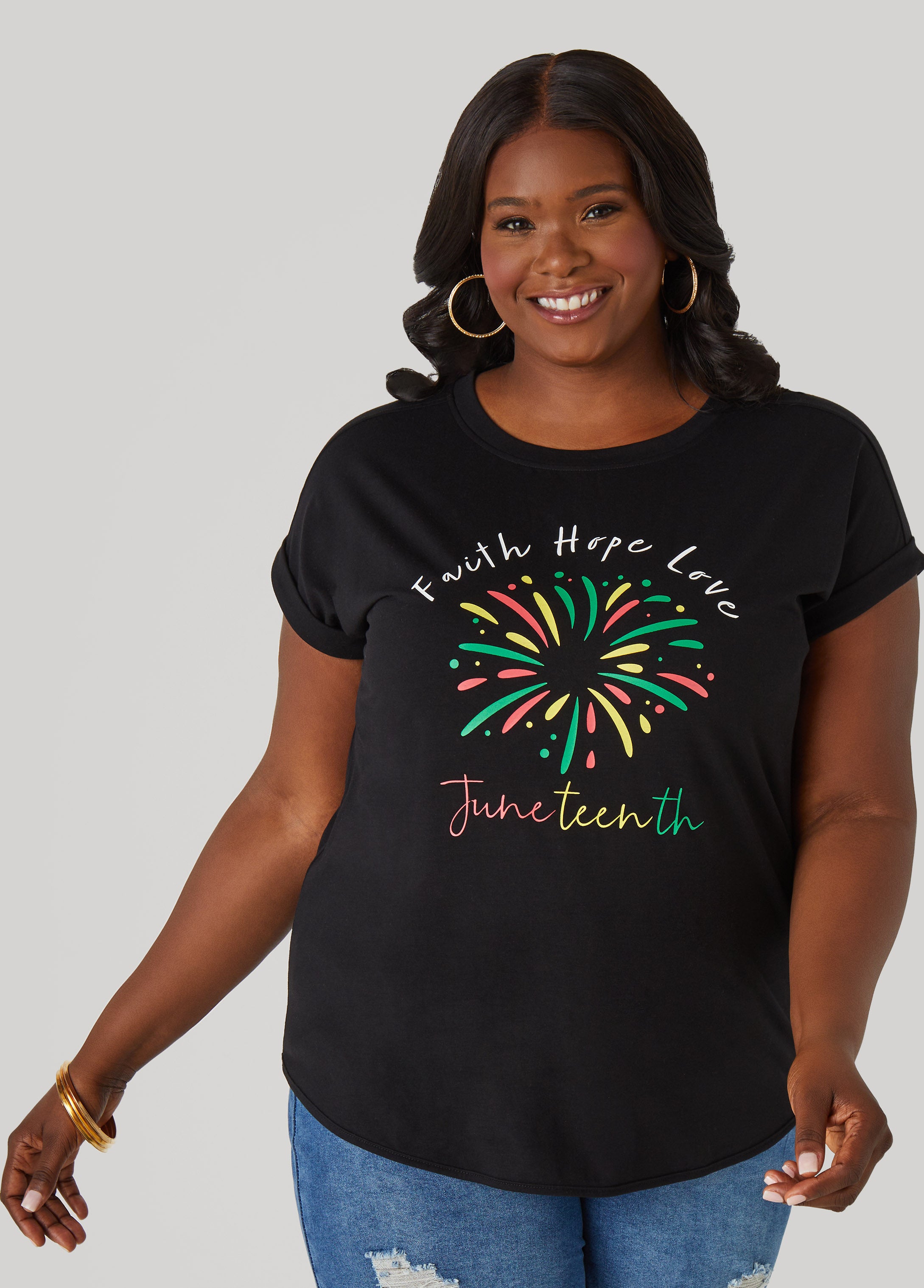 Plus Size Juneteenth Faith Graphic Tee