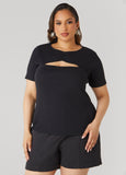 Cutout Ribbed Tee
