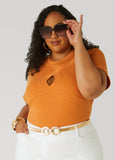Cutout Ribbed Top