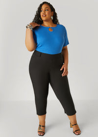 Crystal Keyhole Ribbed Top