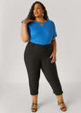 Crystal Keyhole Ribbed Top