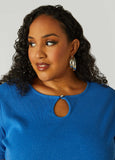 Crystal Keyhole Ribbed Top