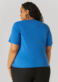 Crystal Keyhole Ribbed Top