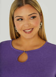 Crystal Keyhole Ribbed Top