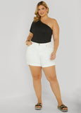 Textured One Shoulder Top