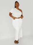 Textured One Shoulder Top