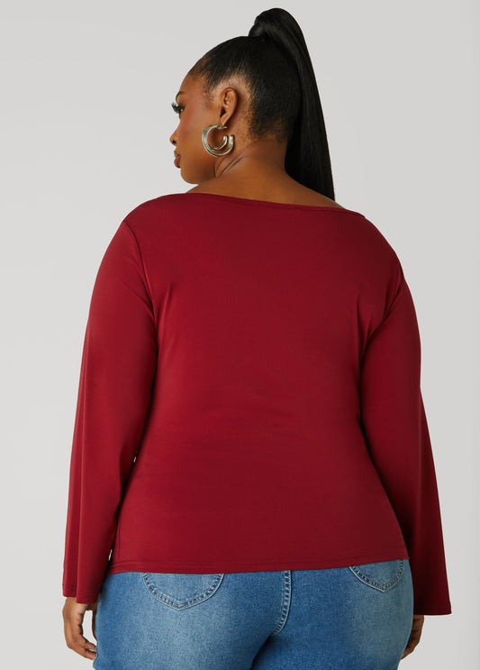 Gathered Boat Neck Top