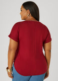 Cuffed Metallic Trimmed Tee