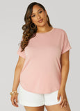 Cuffed Metallic Trimmed Tee