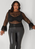 Corded Open Knit Top