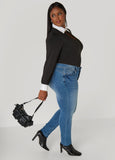 Cutout Poplin Paneled Top